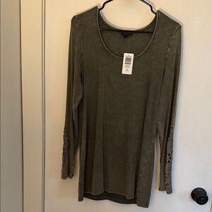 Olive Green Long Sleeve Top